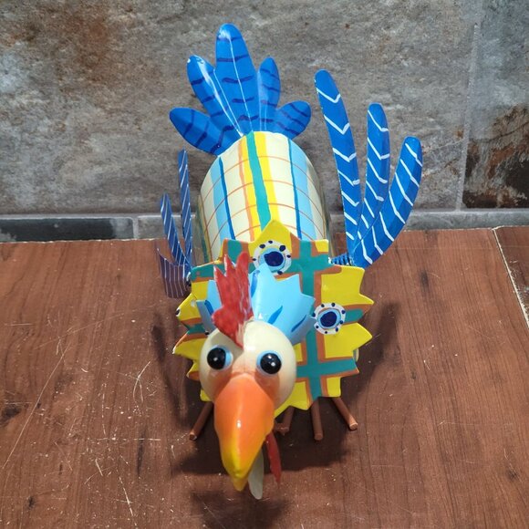 Metal Rooster Bobble Head Animated Chicken Sculpture Outdoor Yard Garden Decor - Picture 3 of 12